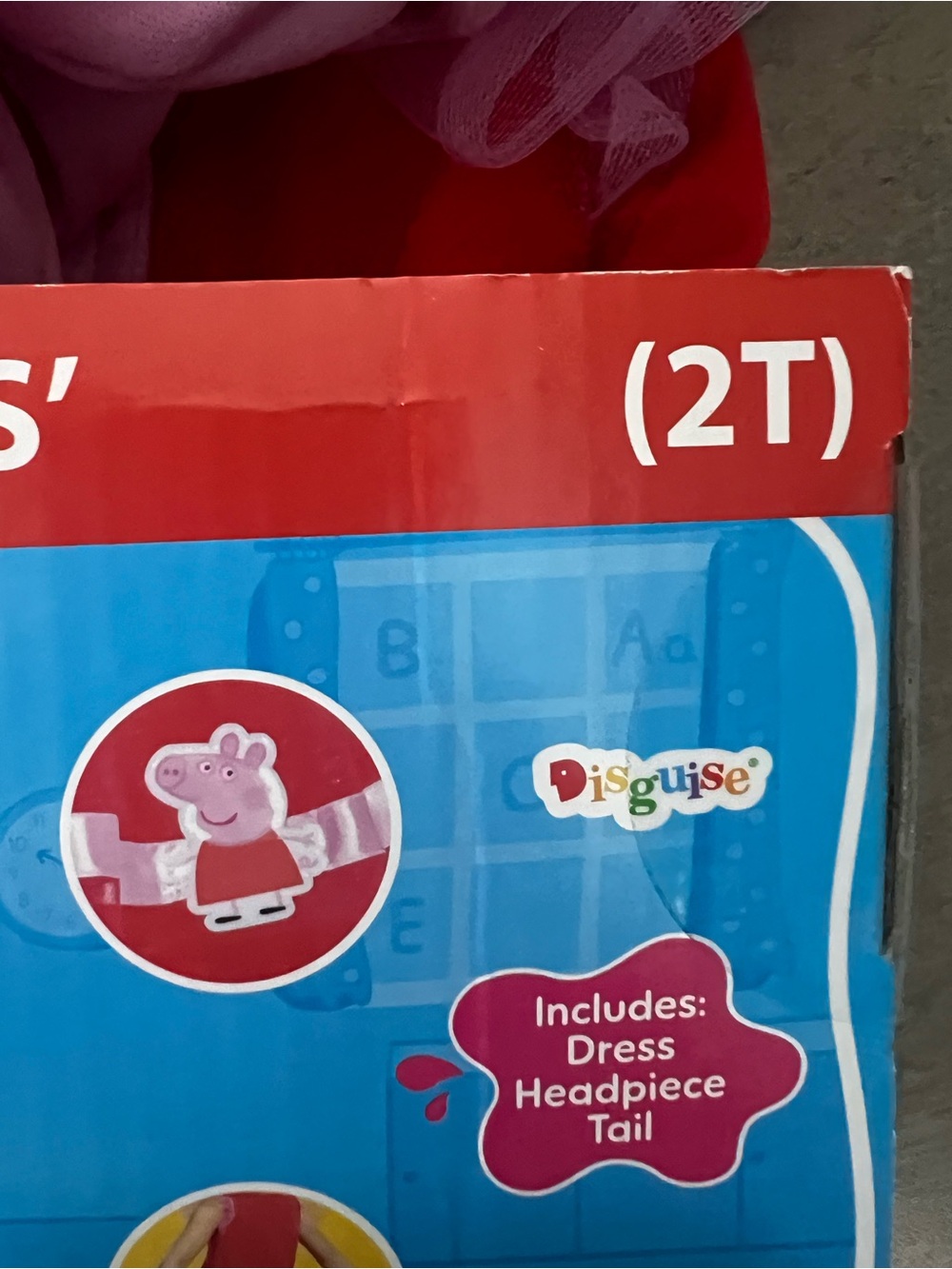 Peppa Pig Red costume Dress with Pink Headpiece Toddler Costume NEW 2T Halloween - Picture 7 of 10